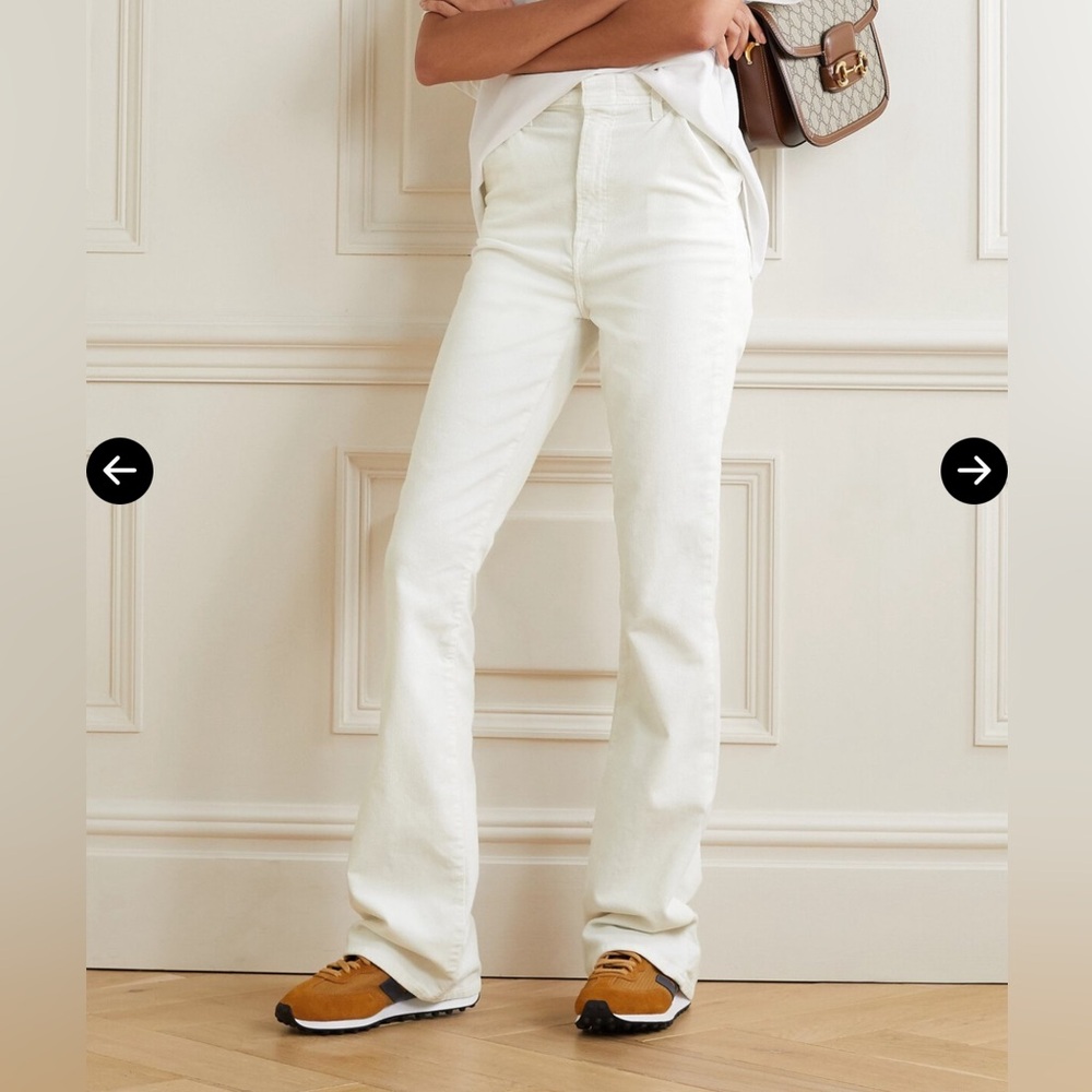 J Brand Runway Cotton-Blend Corduroy Flared Pants Ivory